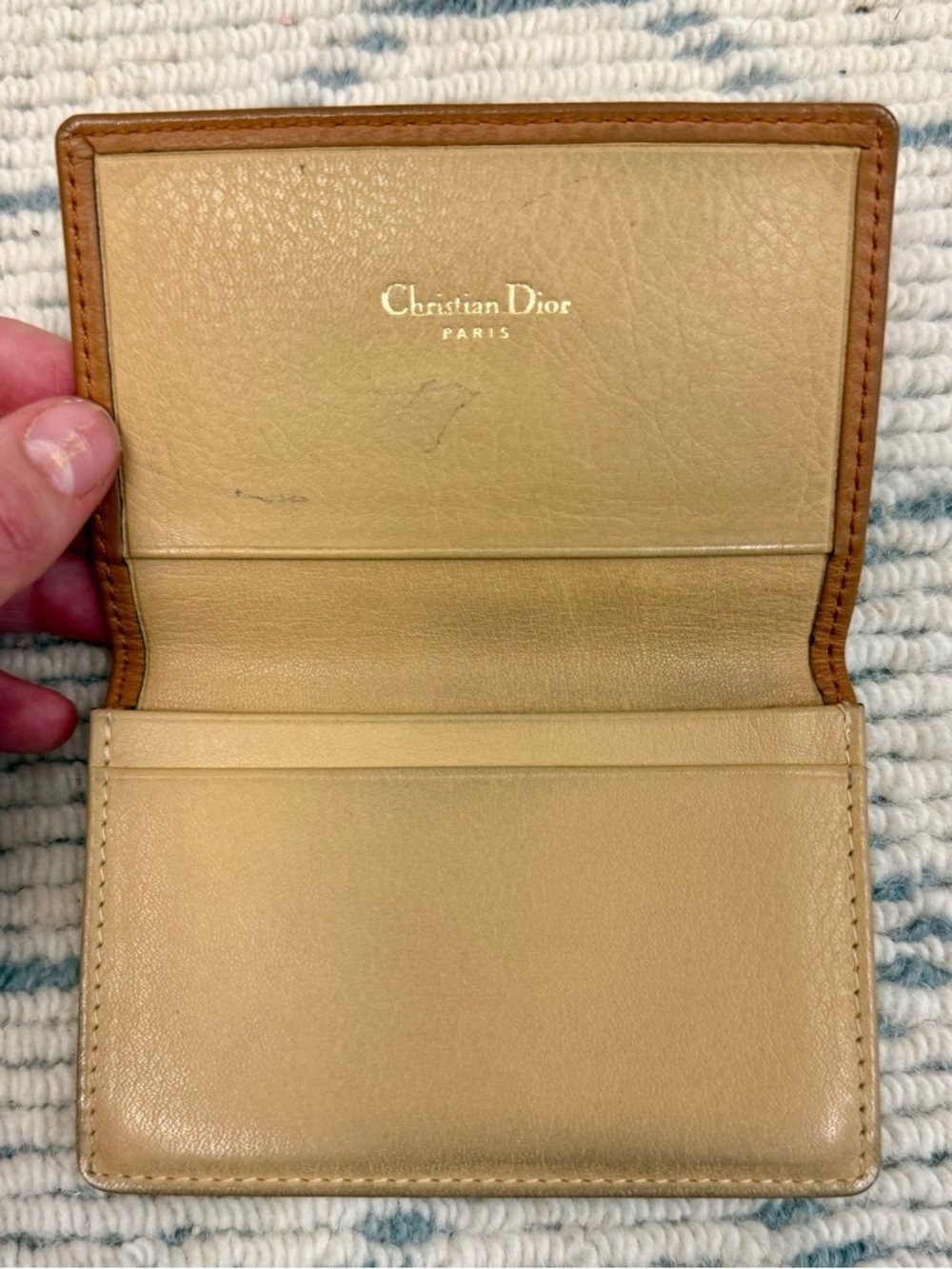 DIOR Vintage Y2K Rare Unisex Brown Leather Classic CD Logo Card Holder Wallet - Picture 11 of 16